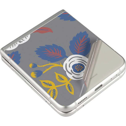 Autumn Grey Floral Galaxy Z Flip3 5G Skin